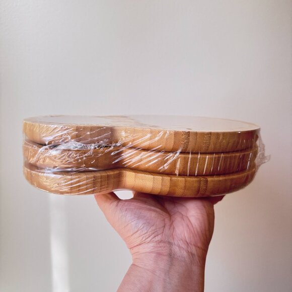 Eco-Friendly Bamboo Snowman Bowl Set of 3 Christmas Holiday Serving Platters - Picture 9 of 9